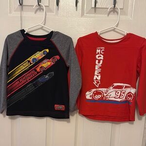 🔥Disney Cars Lightning McQueen Kids T-Shirts - Red & Black